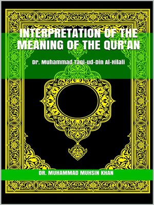 cover image of Interpretation of the meaning of the Qur'an